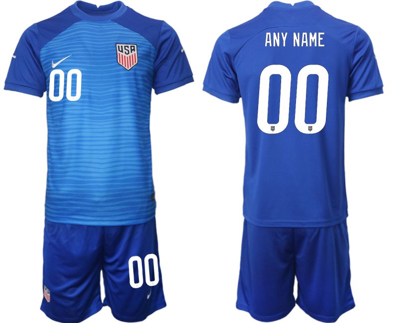 Men 2022 World Cup National Team United States away blue customized Soccer Jersey